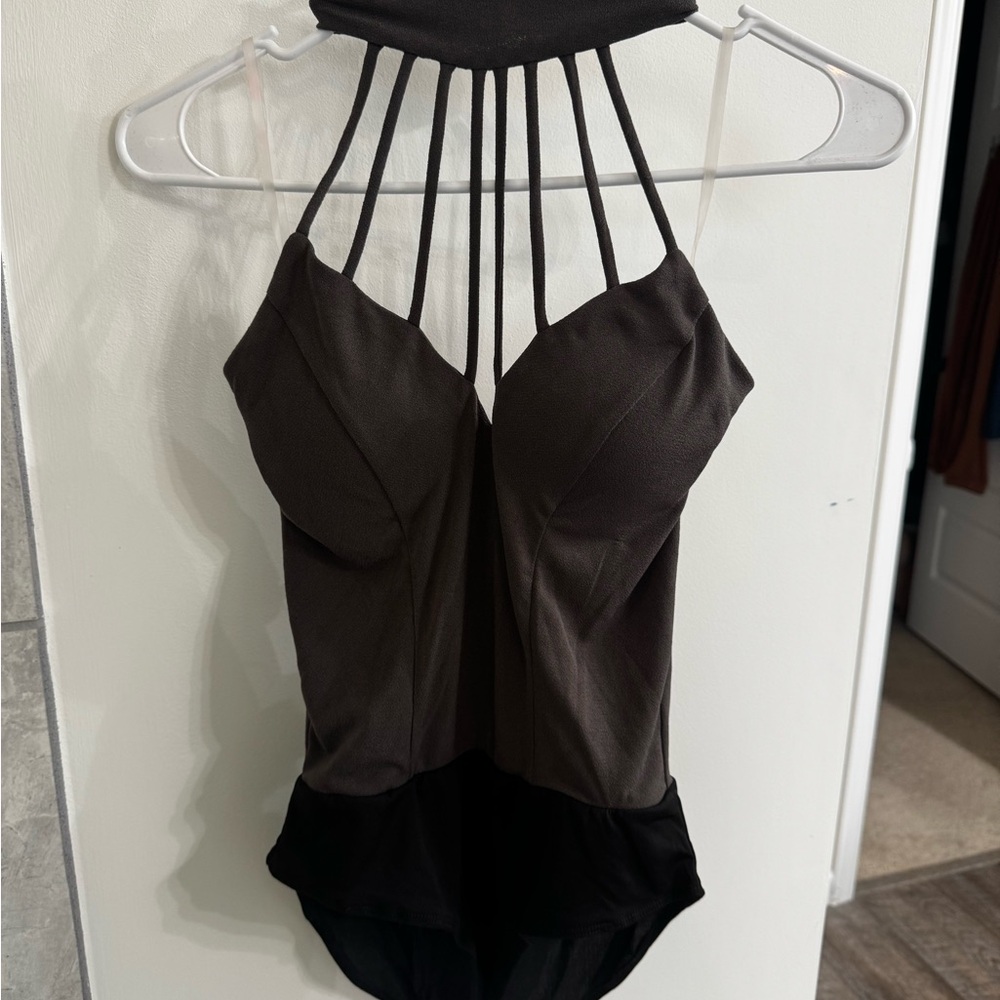 Charlotte Russe Black Cut Out Fitted Bodysuit